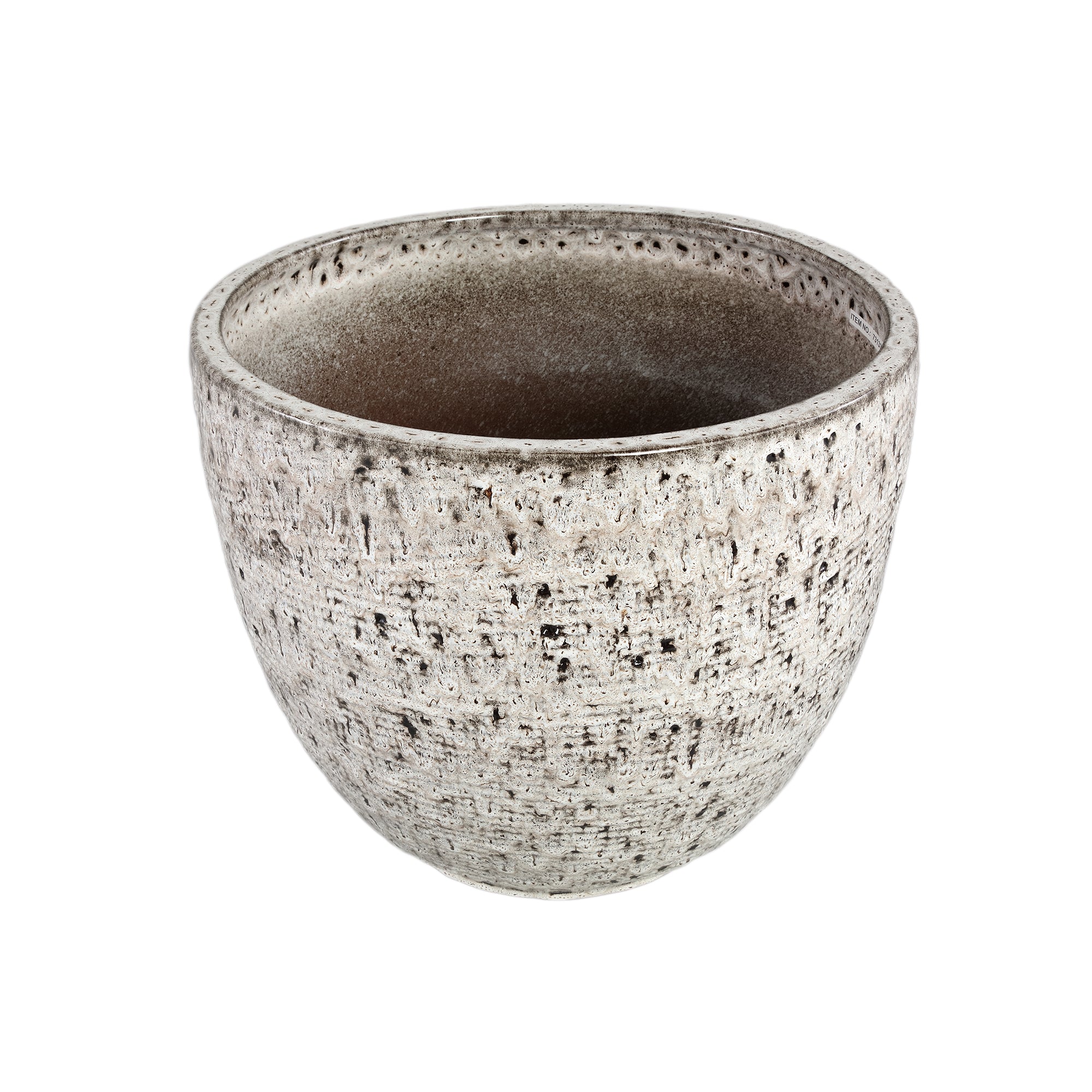 Elana White Round Ceramic Pot With Grey PatternXXL 50x50.5x44cm PTMD