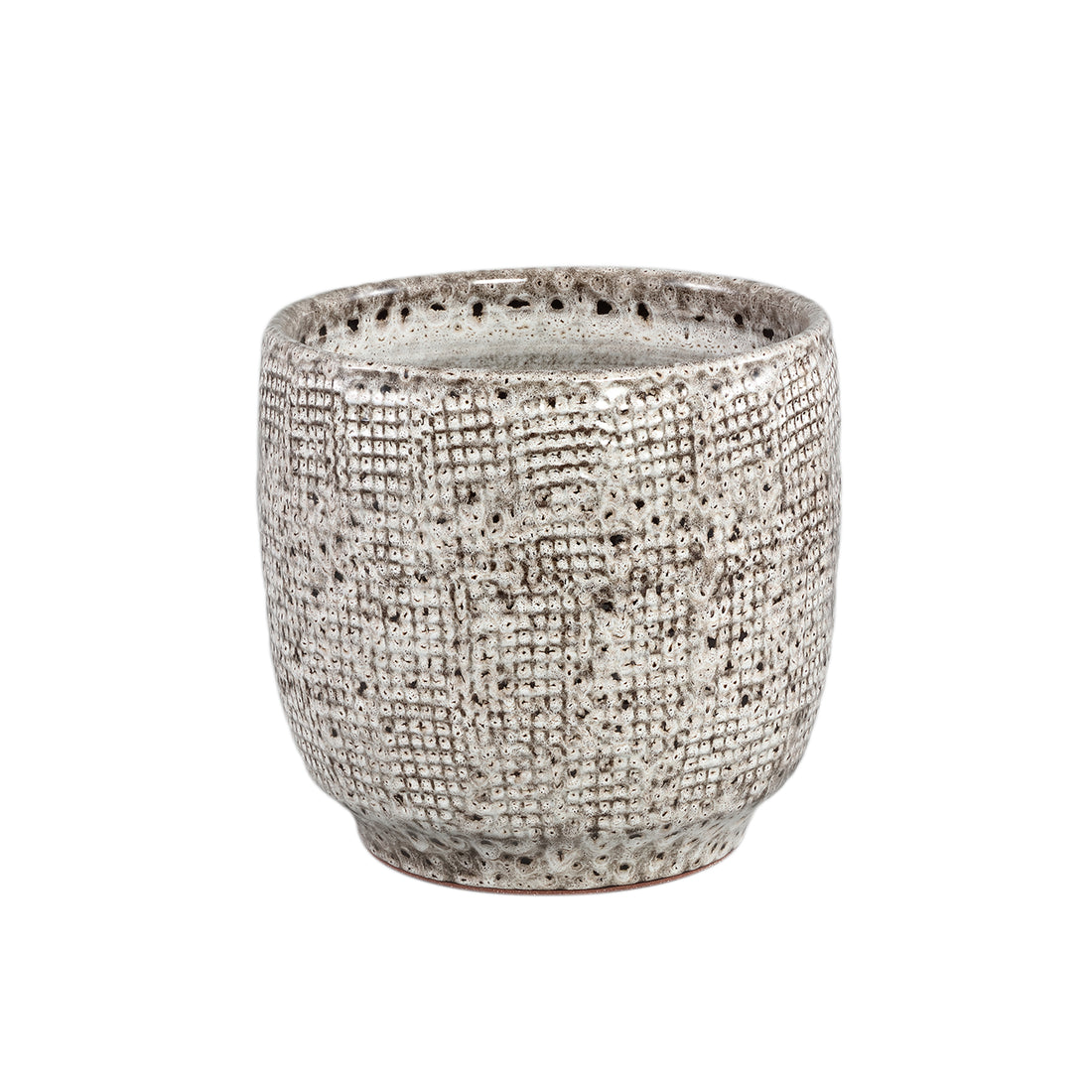 Elana White Round Ceramic Pot With Grey Pattern L dia30xH29cm PTMD
