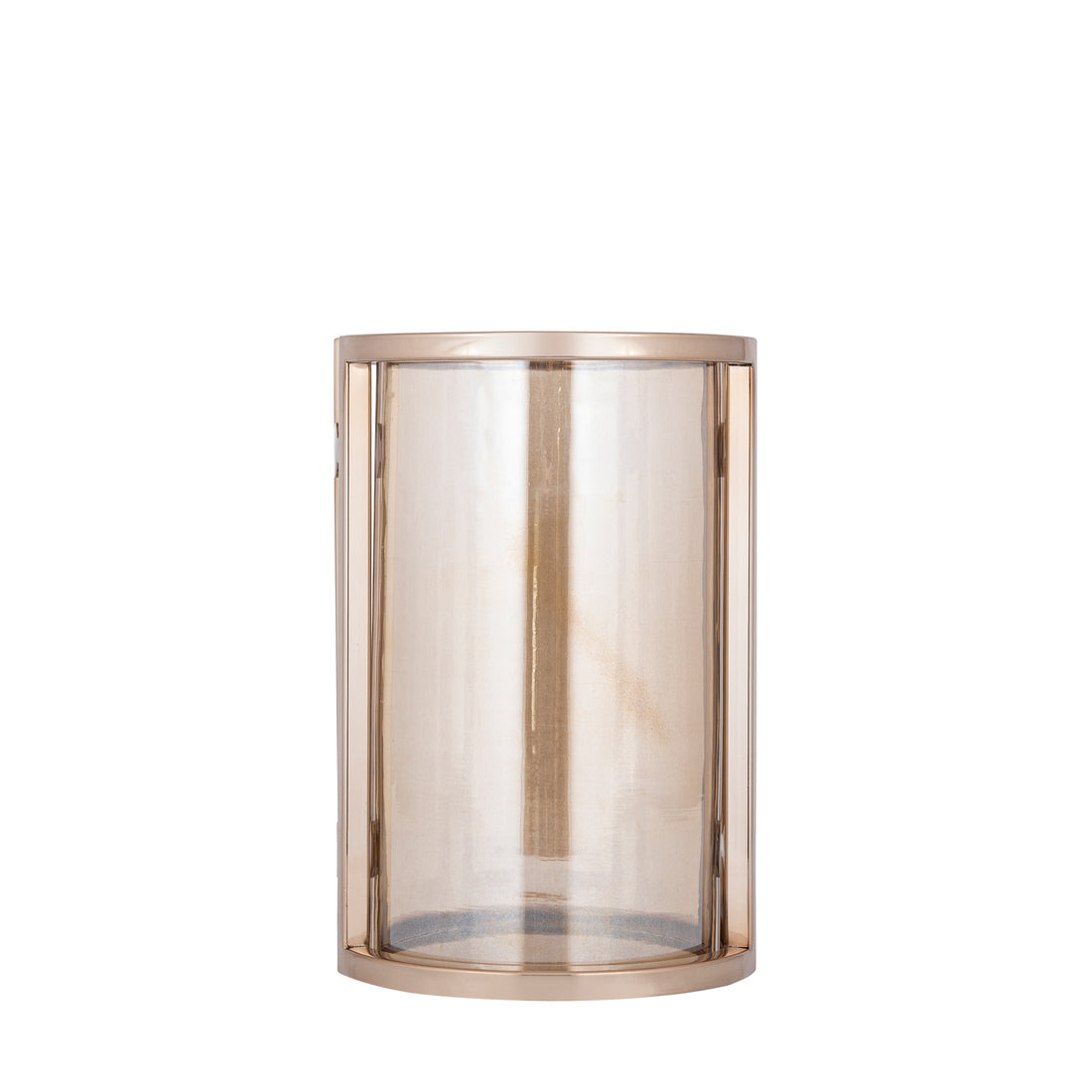 Windlicht Jarie Bruin/Goud Roestvrijstaal Frame Small PTMD