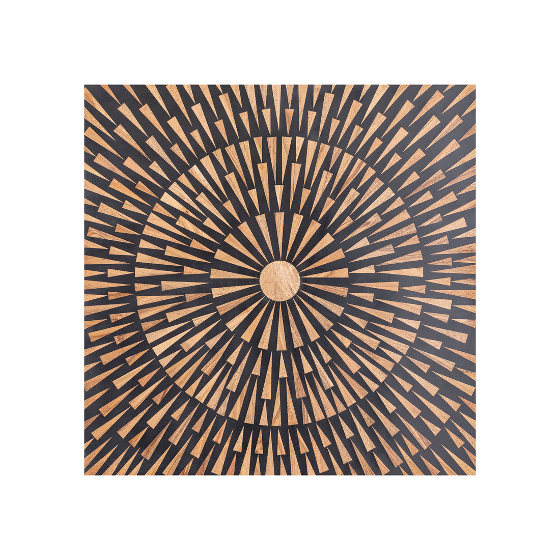Jordie Brown Wooden Rect Wall Panel Round Pattern 60x60cm PTMD