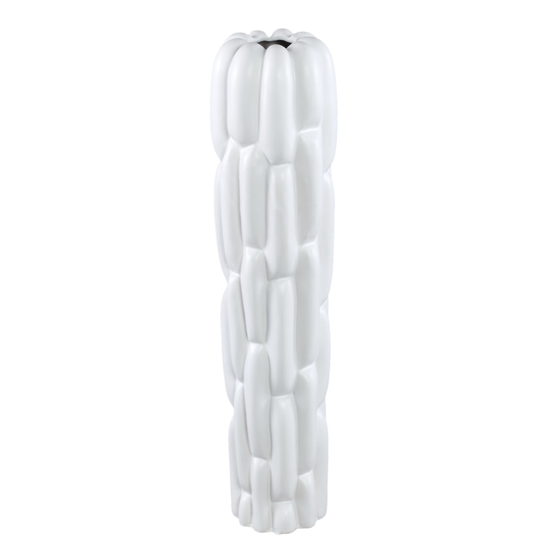 Seanis White Round Ceramic Vase Block Pattern L L17xB17xH71cm PTMD