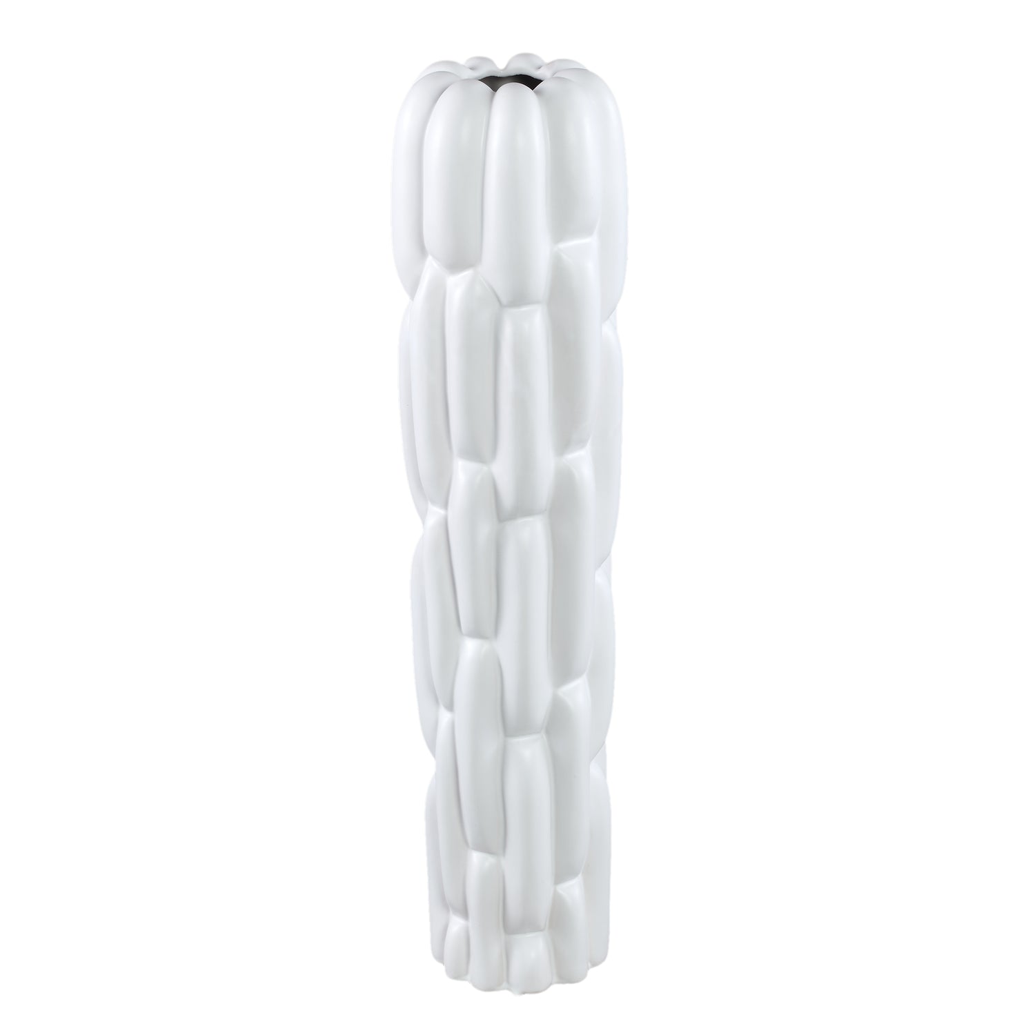 Seanis White Round Ceramic Vase Block Pattern L L17xB17xH71cm PTMD