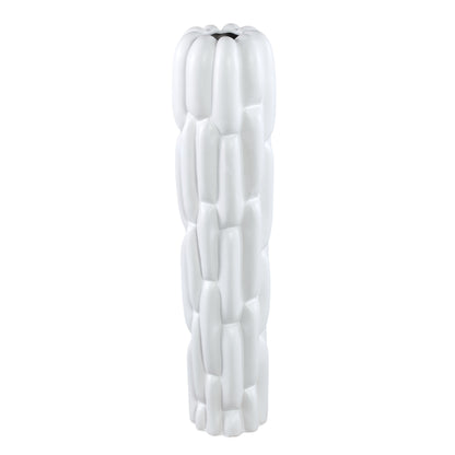 Seanis White Round Ceramic Vase Block Pattern L L17xB17xH71cm PTMD