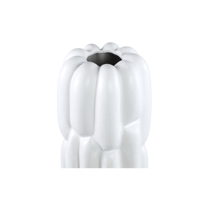Seanis White Round Ceramic Vase Block Pattern M 14,5x14,5x61cm PTMD
