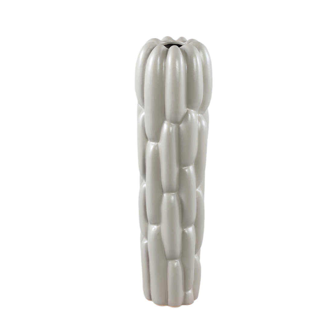 Seanis Grey Round Ceramic Vase Block Pattern S 14x14x51cm PTMD