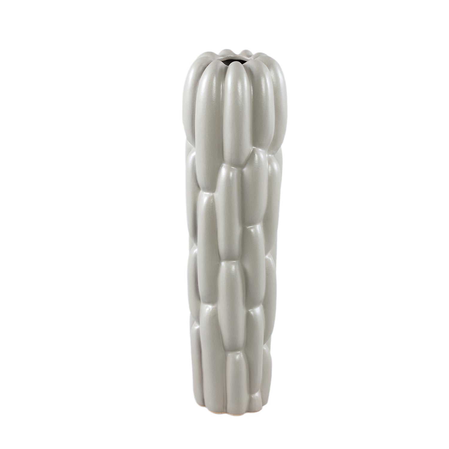 Seanis Grey Round Ceramic Vase Block Pattern S 14x14x51cm PTMD