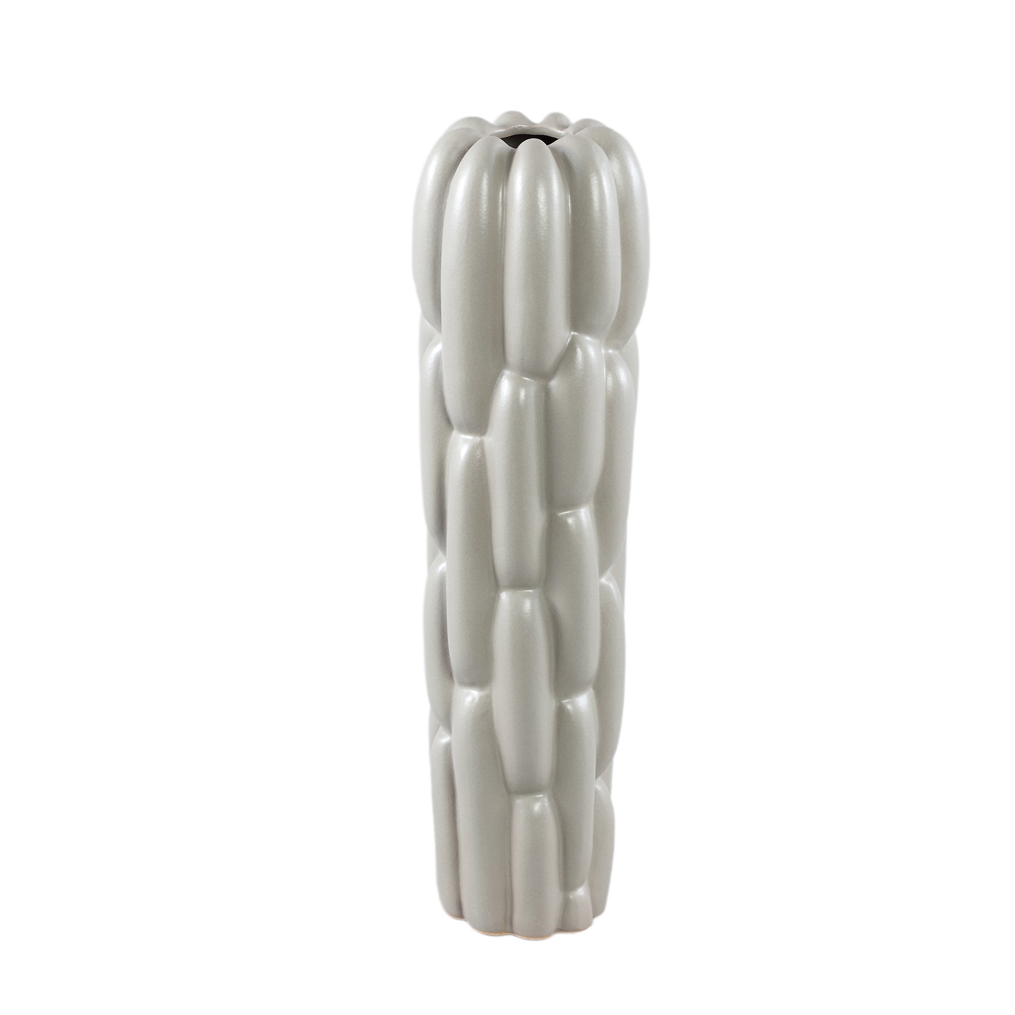 Seanis Grey Round Ceramic Vase Block Pattern S 14x14x51cm PTMD