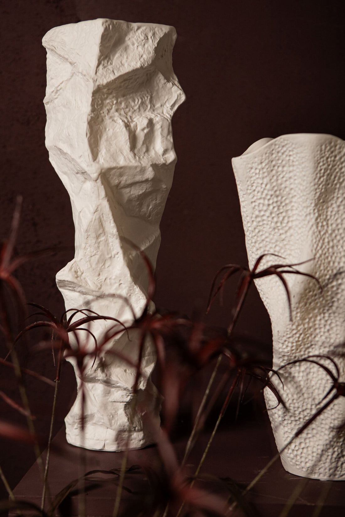 Kellie White Ceramic Organic Shaped Vase High 15,5x48cm PTMD