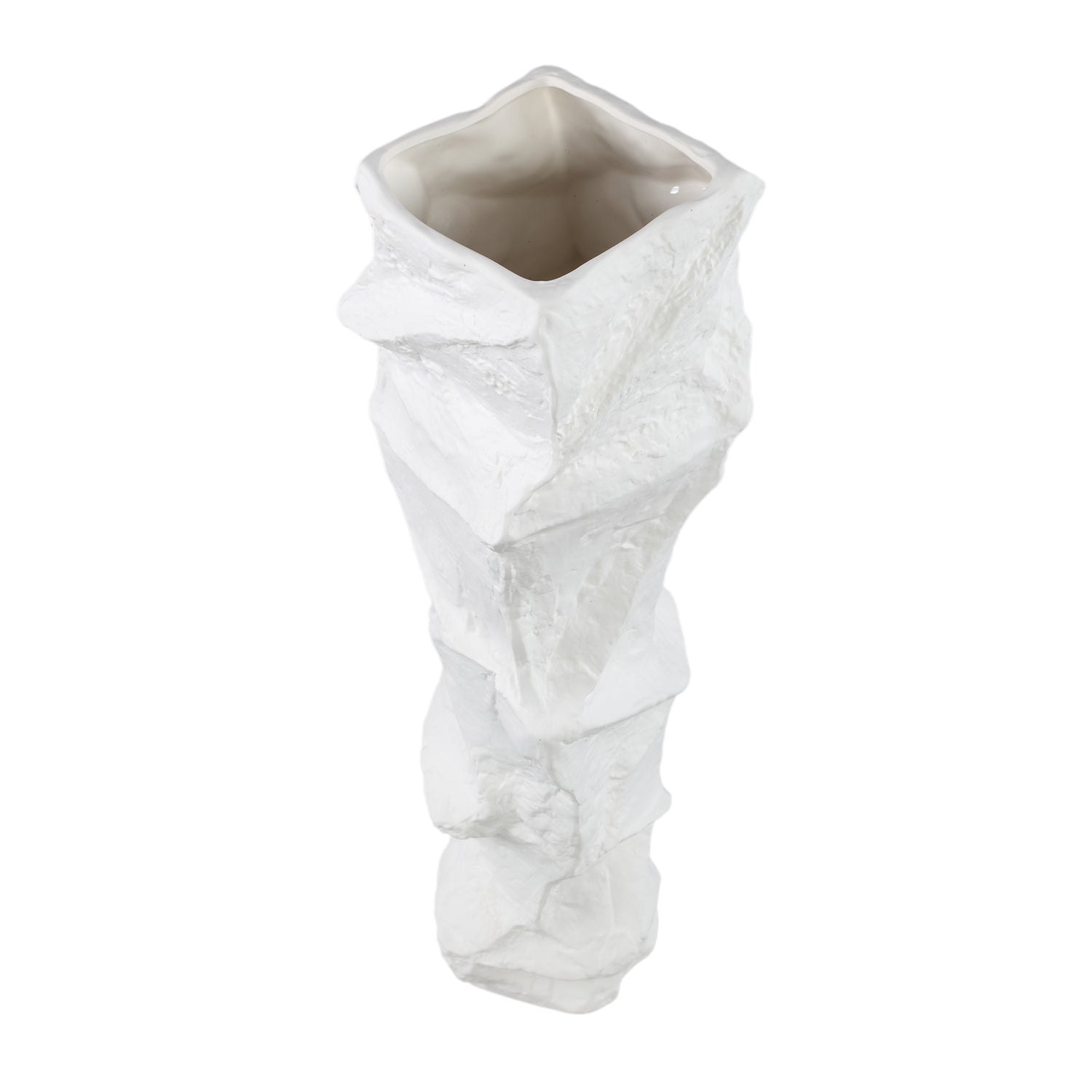 Kellie White Ceramic Organic Shaped Vase High 15,5x48cm PTMD
