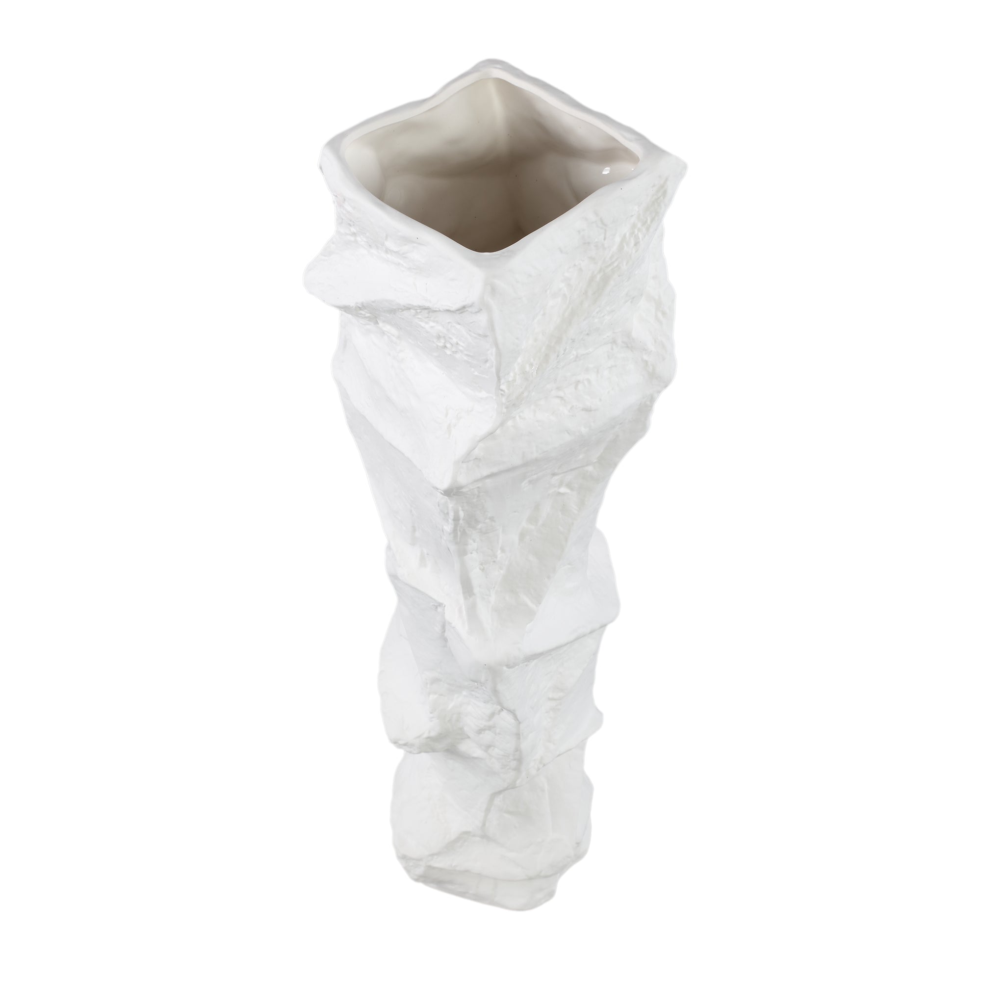 Kellie White Ceramic Organic Shaped Vase High 15,5x48cm PTMD