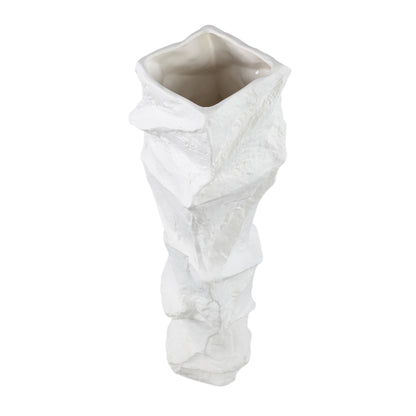 Kellie White Ceramic Organic Shaped Vase High 15,5x48cm PTMD