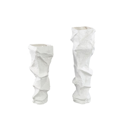 Kellie White Ceramic Organic Shaped Vase High 15,5x48cm PTMD