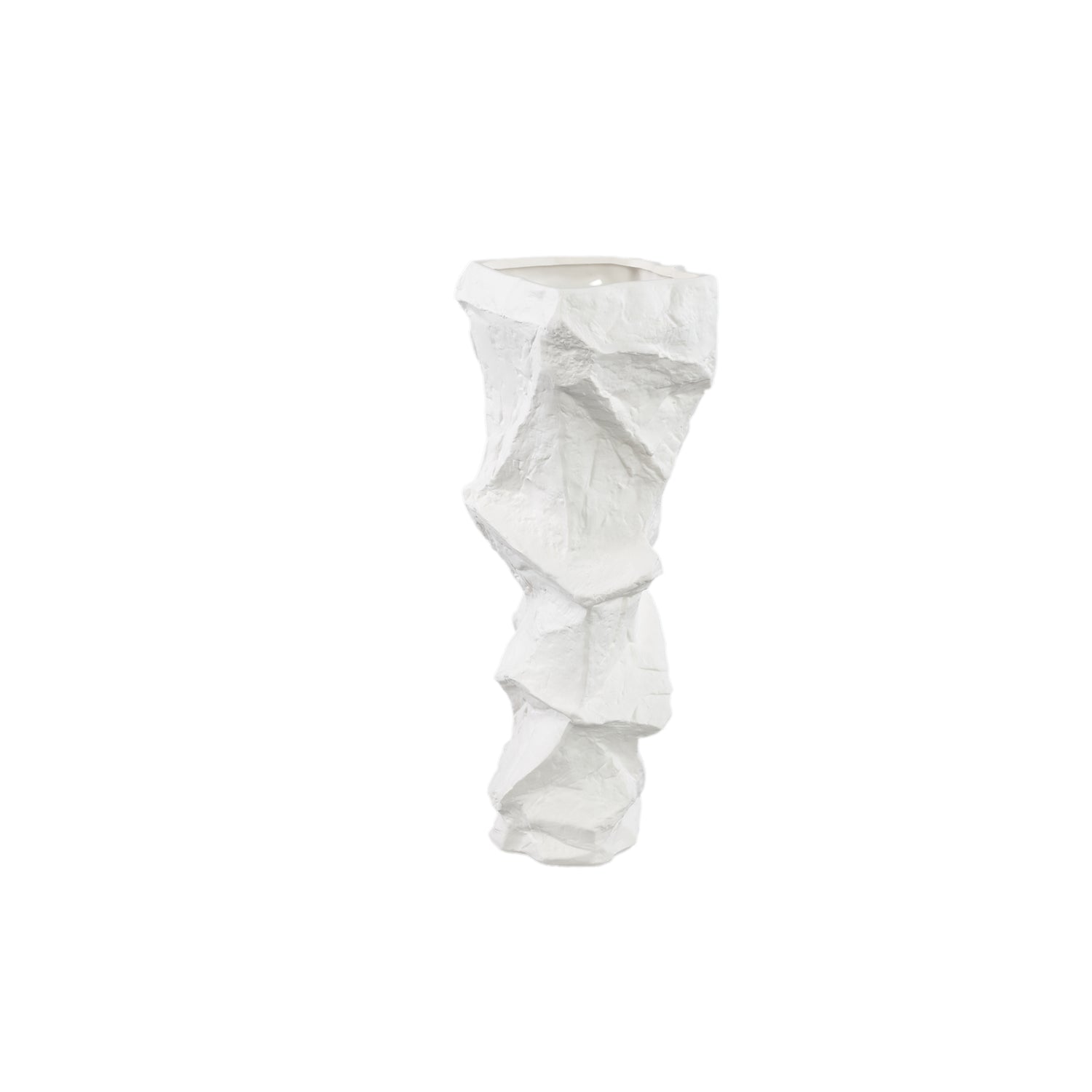 Kellie White Ceramic Organic Shaped Vase Low 15,5x38cm PTMD