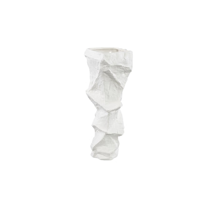 Kellie White Ceramic Organic Shaped Vase Low 15,5x38cm PTMD