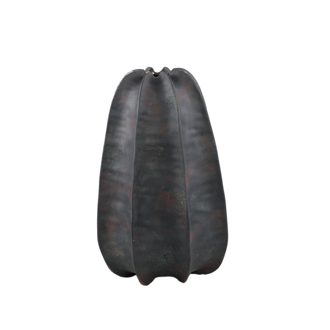 Grayson Black Ceramic Round Ribbed Vase High Dia 28cmxH42cm PTMD