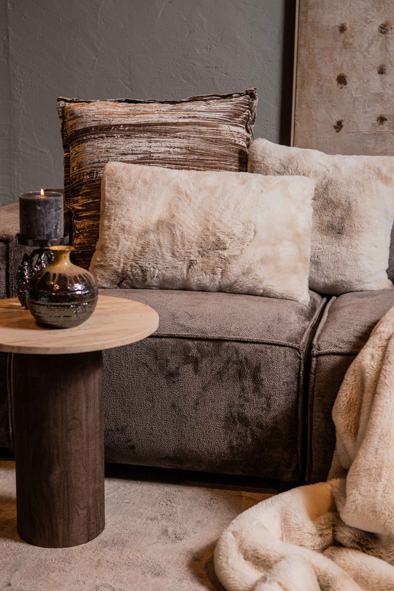 Linde Kussen Offwhite Fluweel 60x40cm PTMD