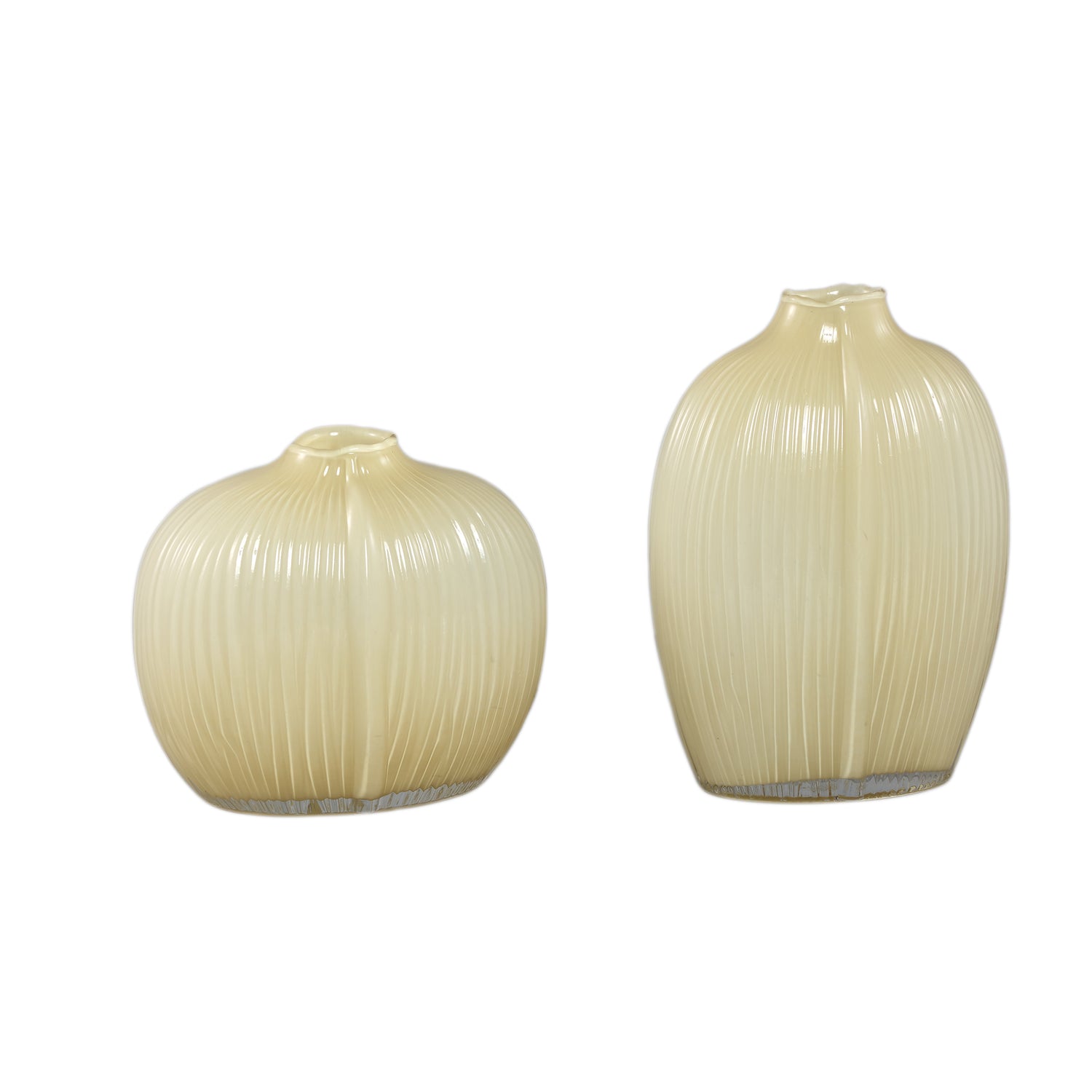 Vaas Jalisia Creme Glas Ovaal Ribbel Laag PTMD