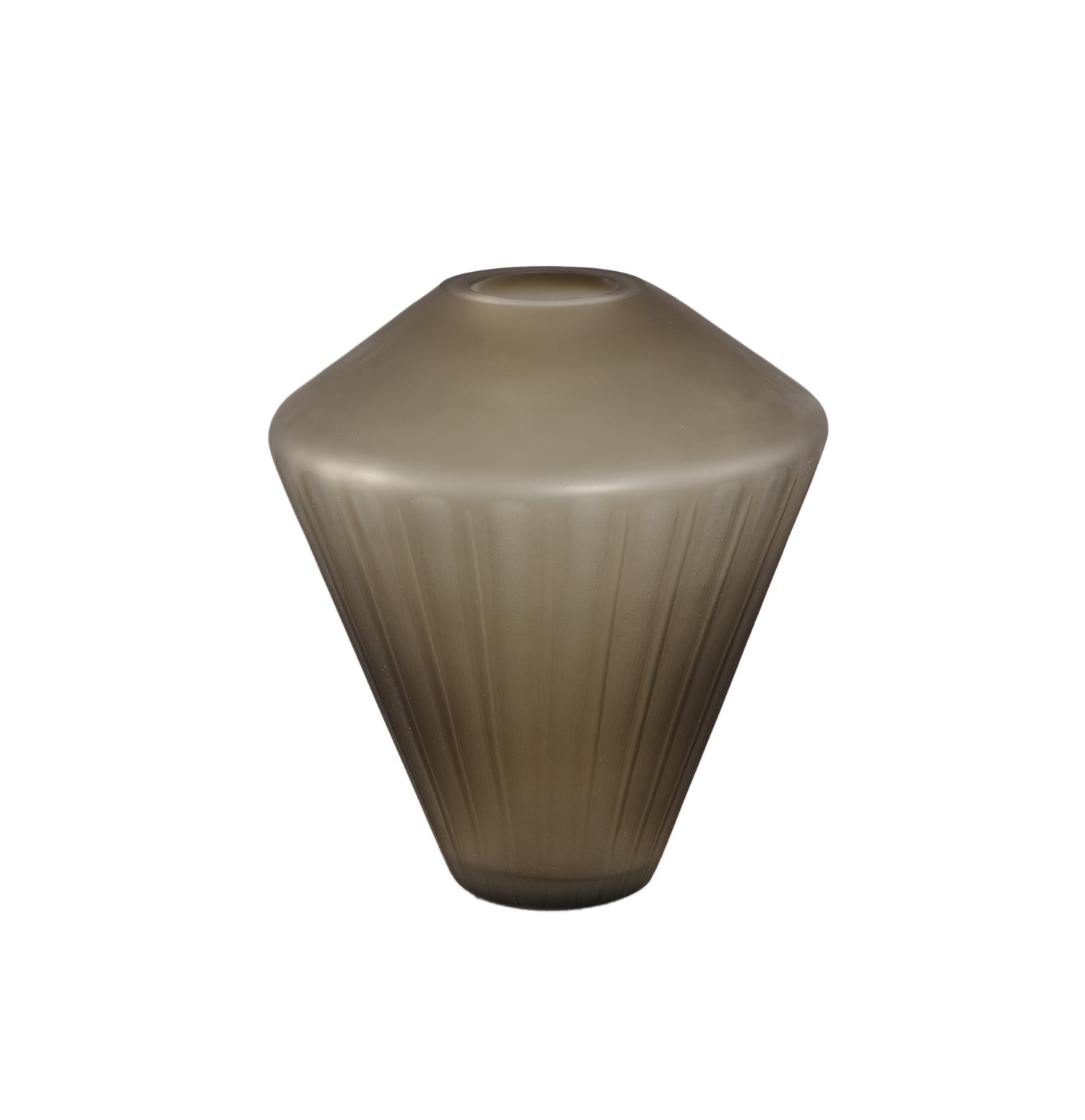 Vaas Damiri Brown Glass Handcut Vase Lines M PTMD