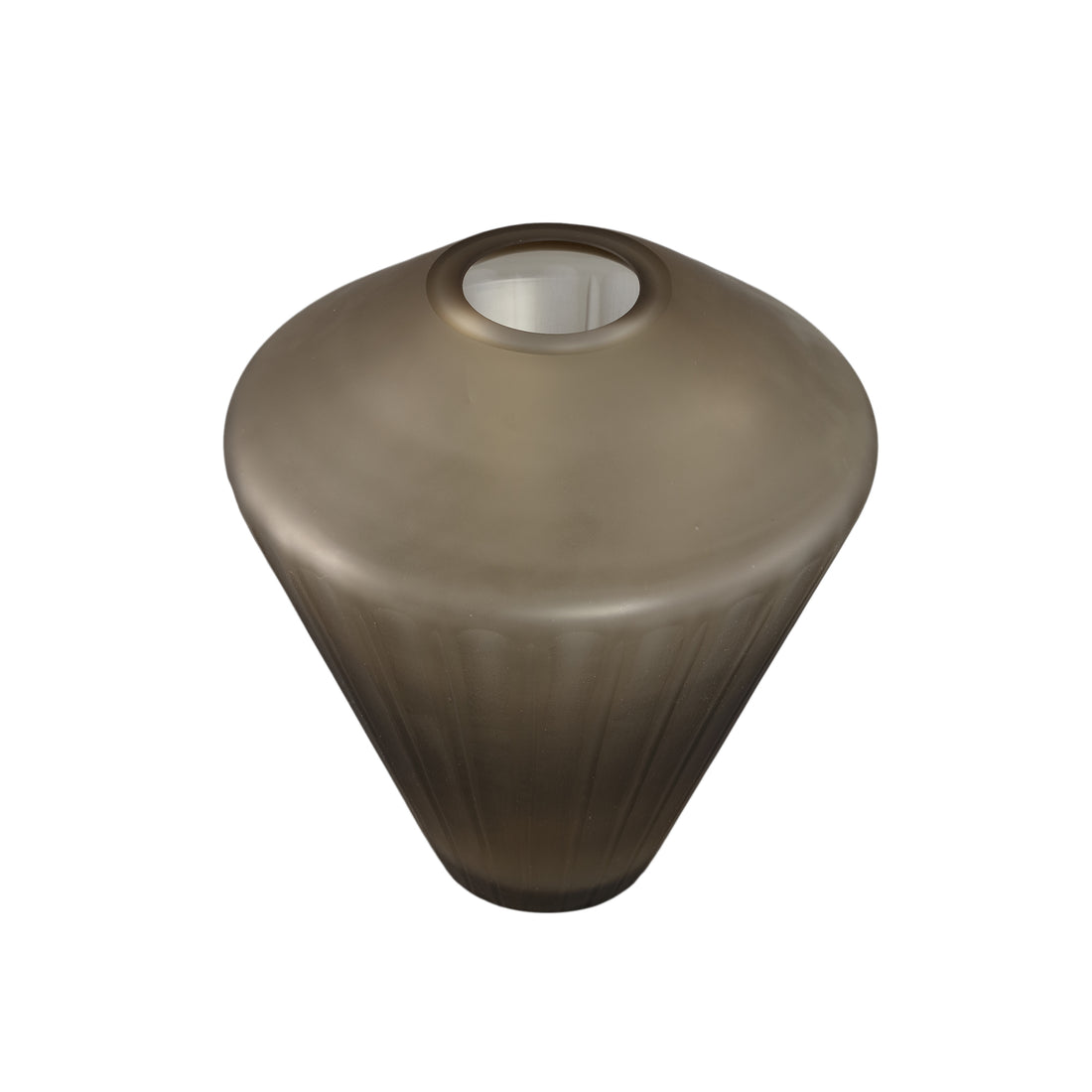Vaas Damiri Brown Glass Handcut Vase Lines M PTMD