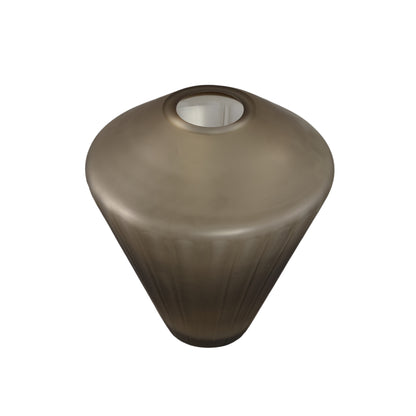 Vaas Damiri Brown Glass Handcut Vase Lines M PTMD