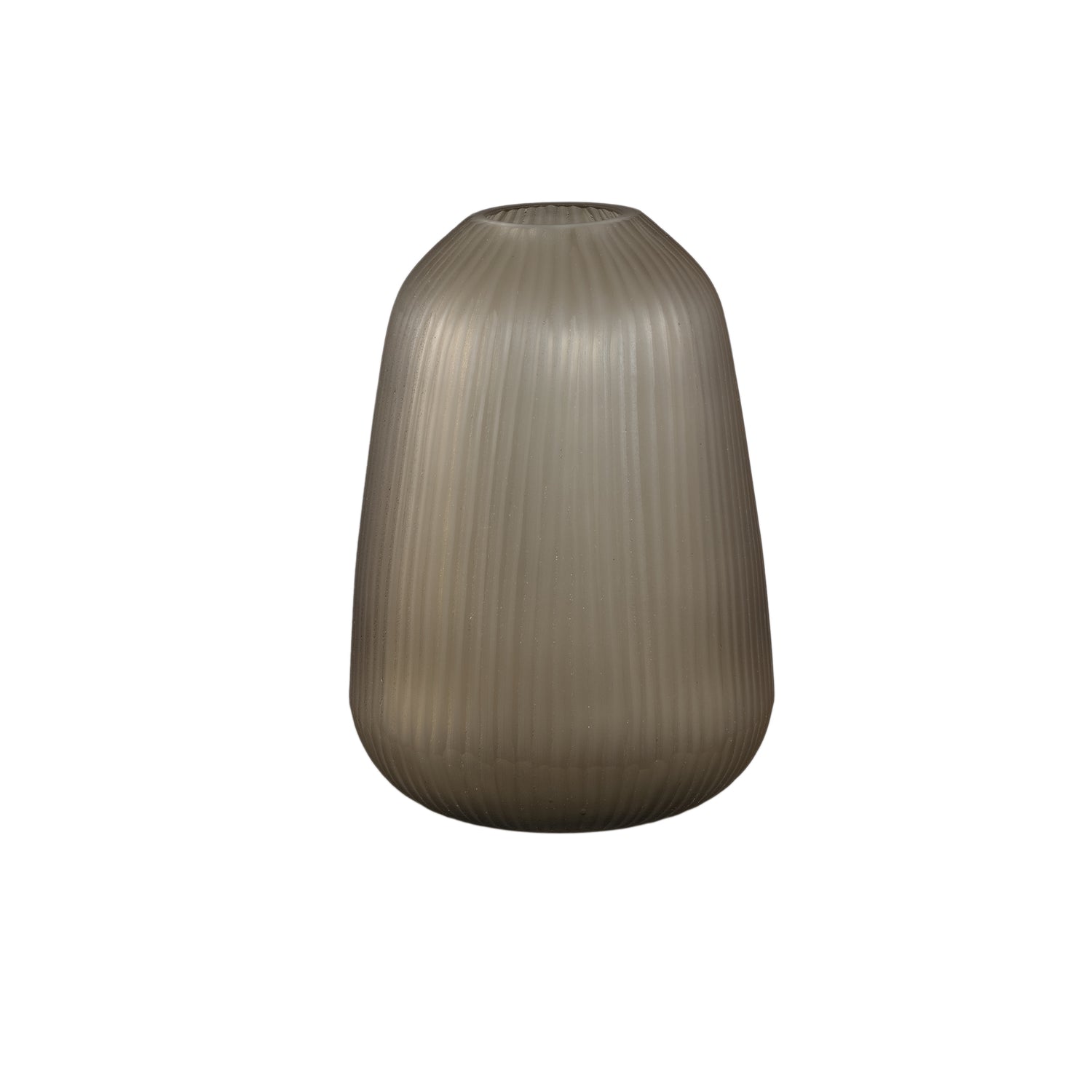 Vaas Marria Bruin Glas Ribbel Rond Medium PTMD