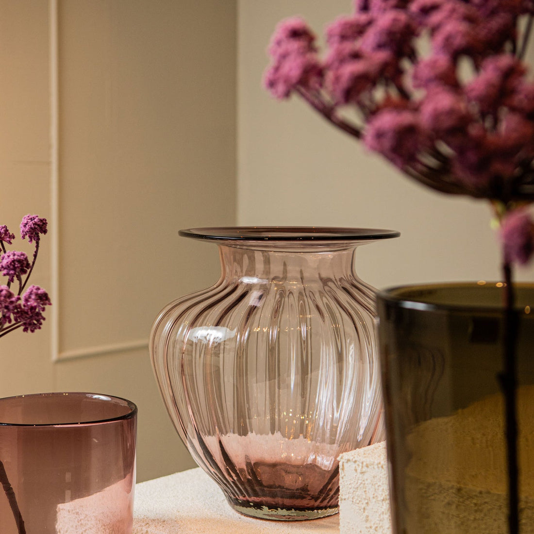 Vaas Marlisha Roze Glas Groot Rond PTMD