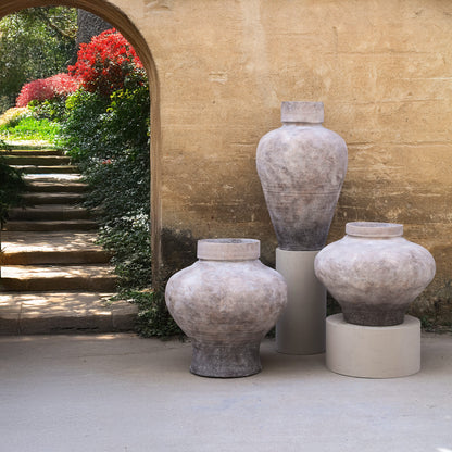 Grote Beige Bloempot Michle Fiber Cement Medium PTMD