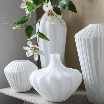 Aleiya White Handcut Solid Glass Smooth Low PTMD