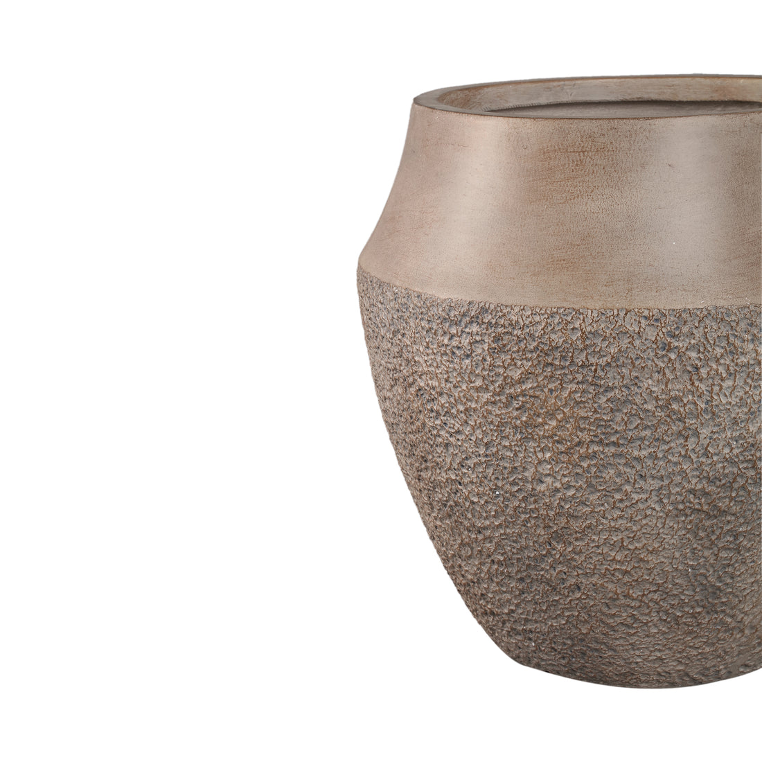 Pearce Taupe Fiber Cement Pot Set Of 2 PTMD