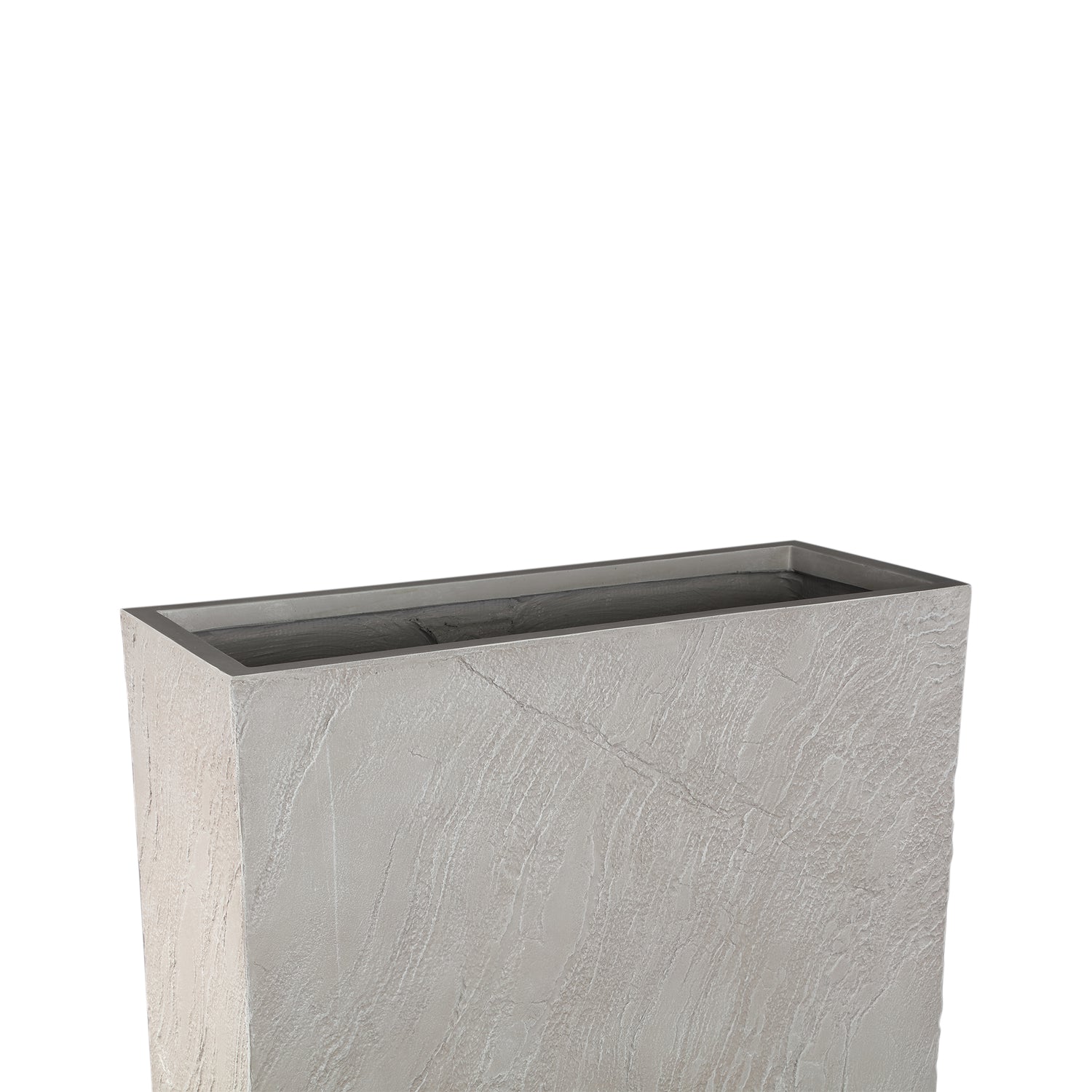 Pot Berwin Beige Fiber Cement Rock Pot Set van 2 Rechthoek PTMD