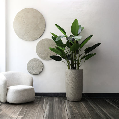 Jaslena Rond Beige Fiber Cement Wandpaneel Rock Small PTMD