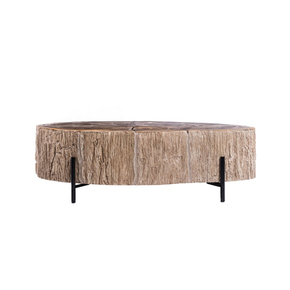 Taly Koffietafel Versteend Hout Naturel Large PTMD