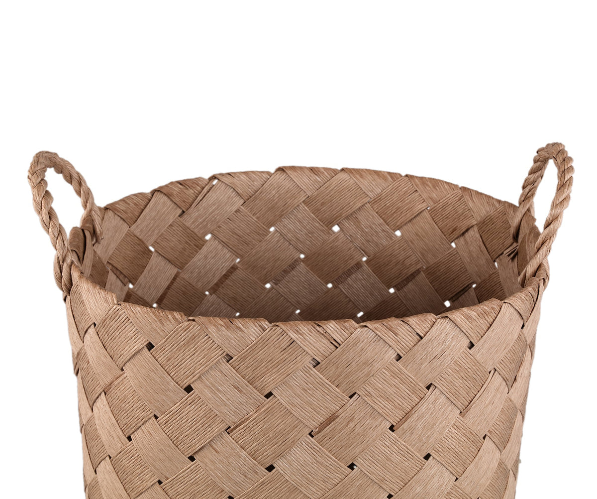 Clarke Natural Round Woven Paper Basket Handle SV3 PTMD