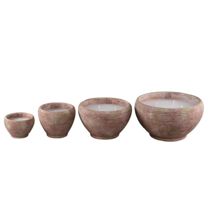 Outdoor Kaars Pedro Bruin Cement Streep Extra Large PTMD