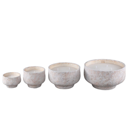 Outdoor Kaars Haily Wit Cement Op Voet Medium PTMD
