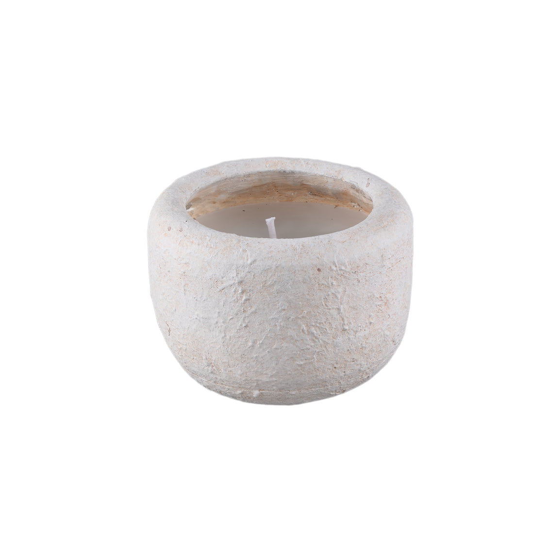 Outdoor Kaars Sarai Wit Cement Rond Medium PTMD