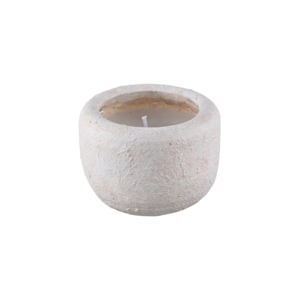 Outdoor Kaars Sarai Wit Cement Rond Medium PTMD
