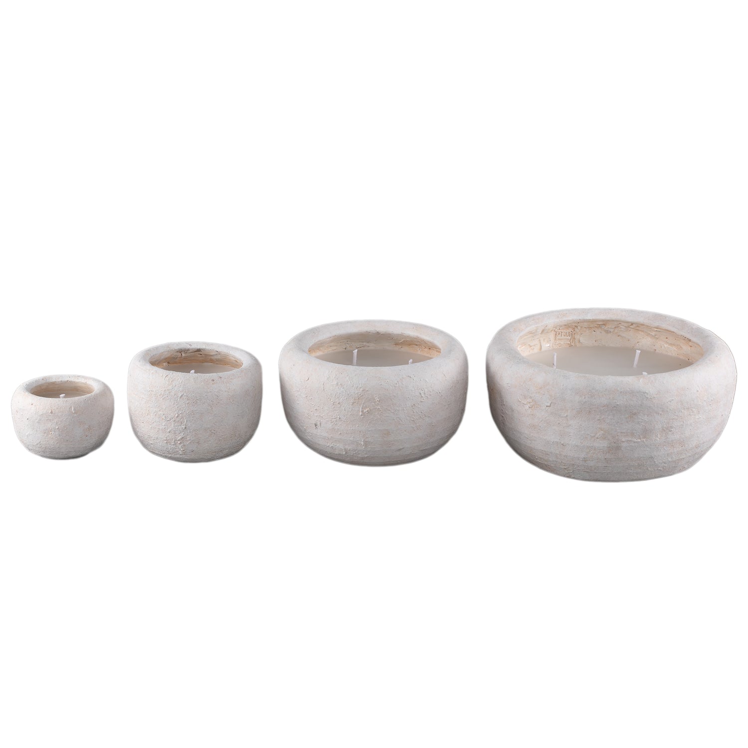 Outdoor Kaars Sarai Wit Cement Rond Medium PTMD