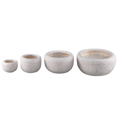 Outdoor Kaars Sarai Wit Cement Rond Medium PTMD
