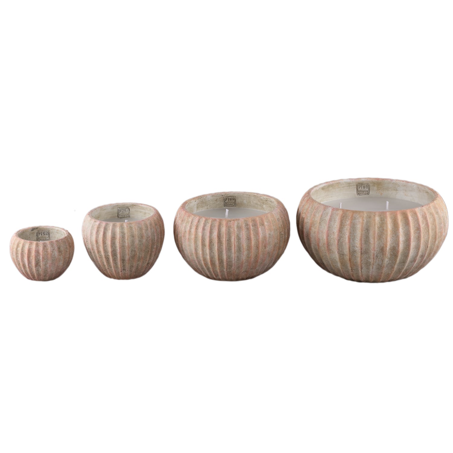Outdoor Kaars Elora Bruin Cement Ribbel Large PTMD