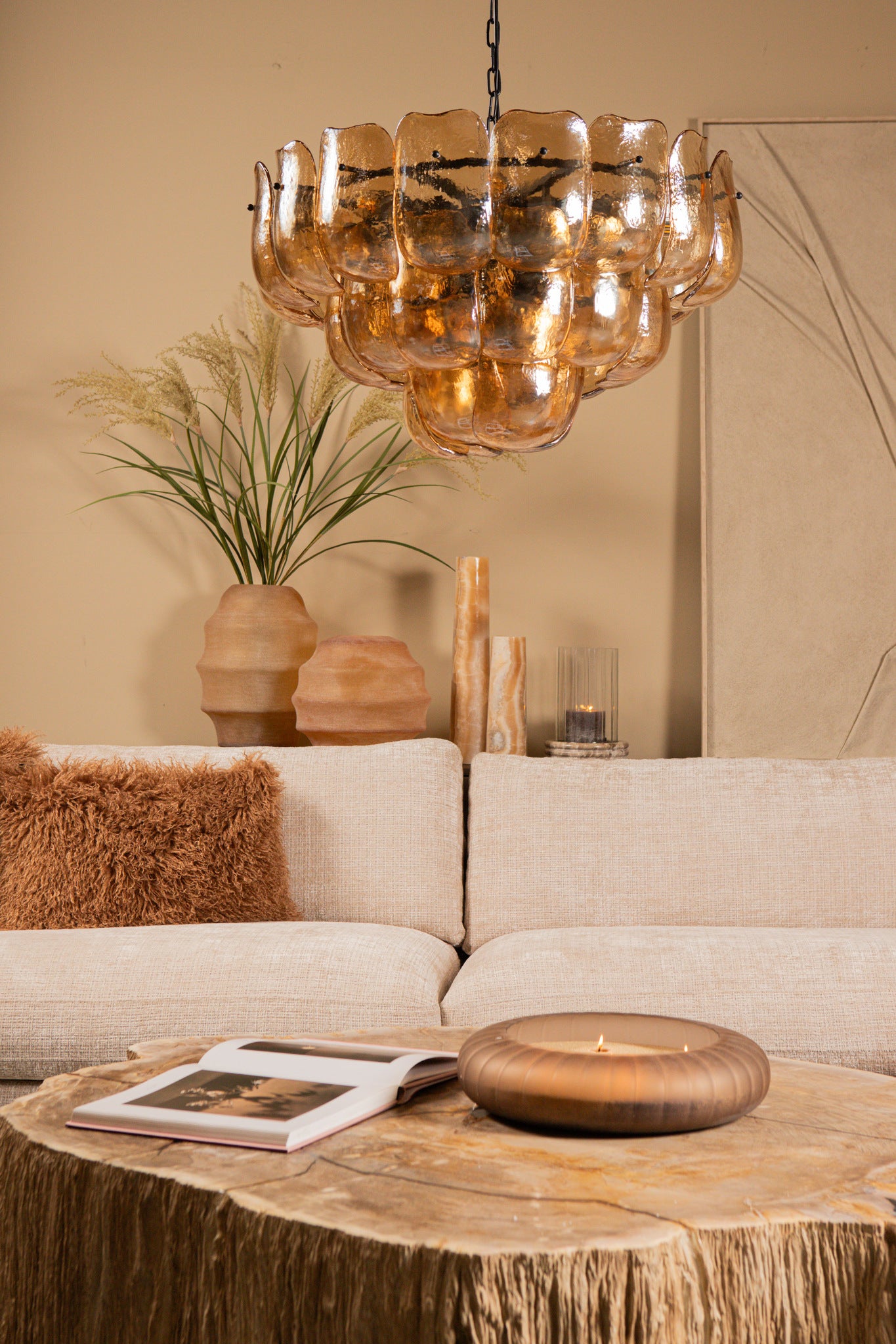 Hanglamp Vila Amber Glas Rond Large PTMD
