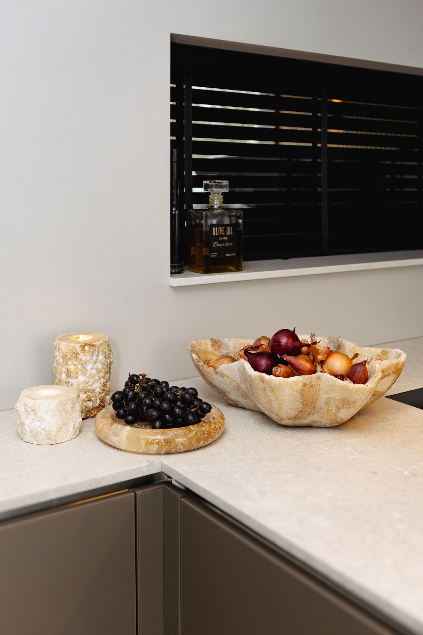 Brooker Natural Onyx Lapis Wavy Shaped Bowl PTMD