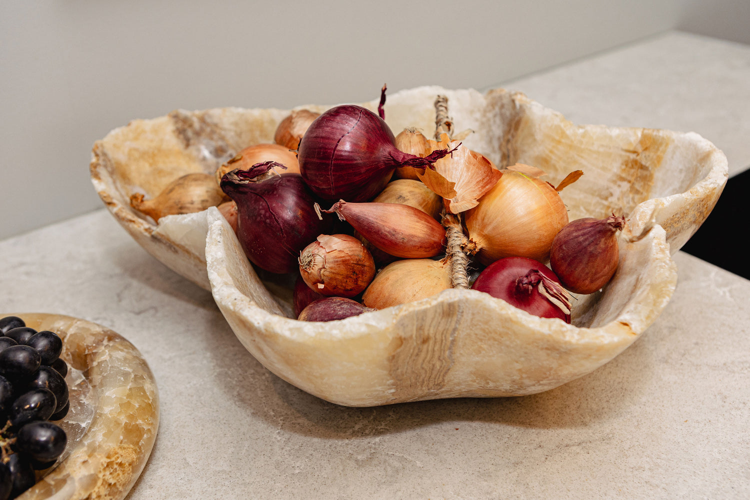 Brooker Natural Onyx Lapis Wavy Shaped Bowl PTMD