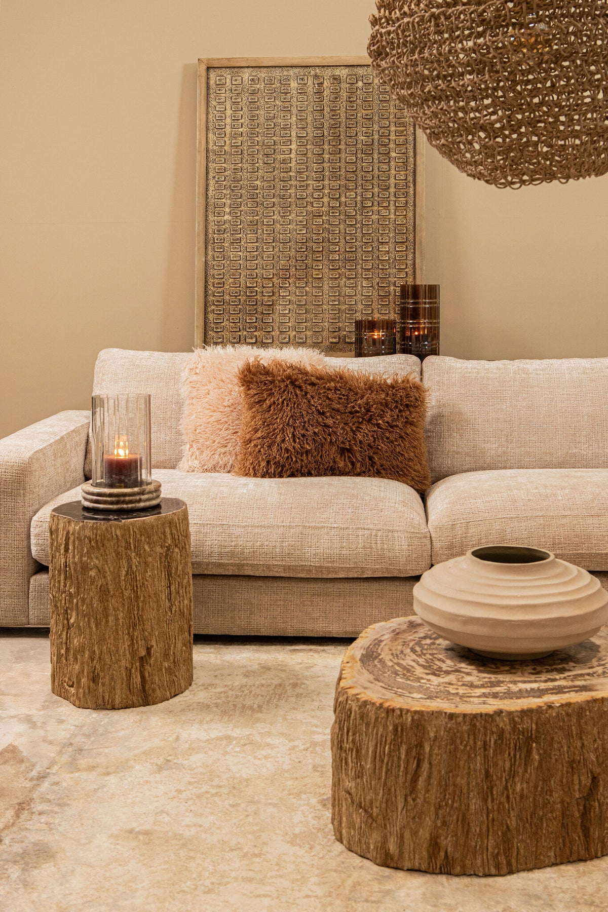 Pot Kody Beige Stone Wash casted alu ribbed pot L PTMD