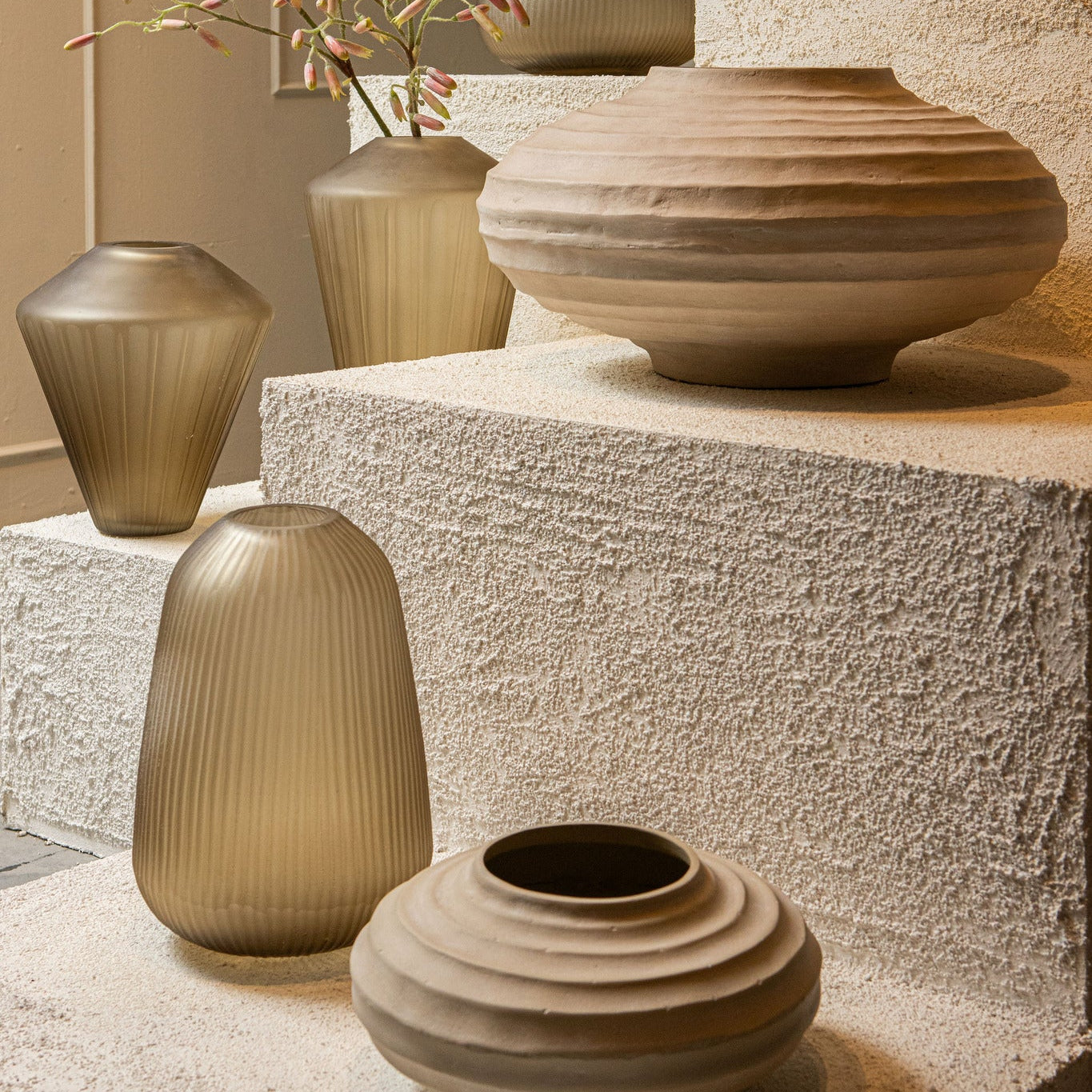 Pot Kody Beige Stone Wash casted alu ribbed pot L PTMD