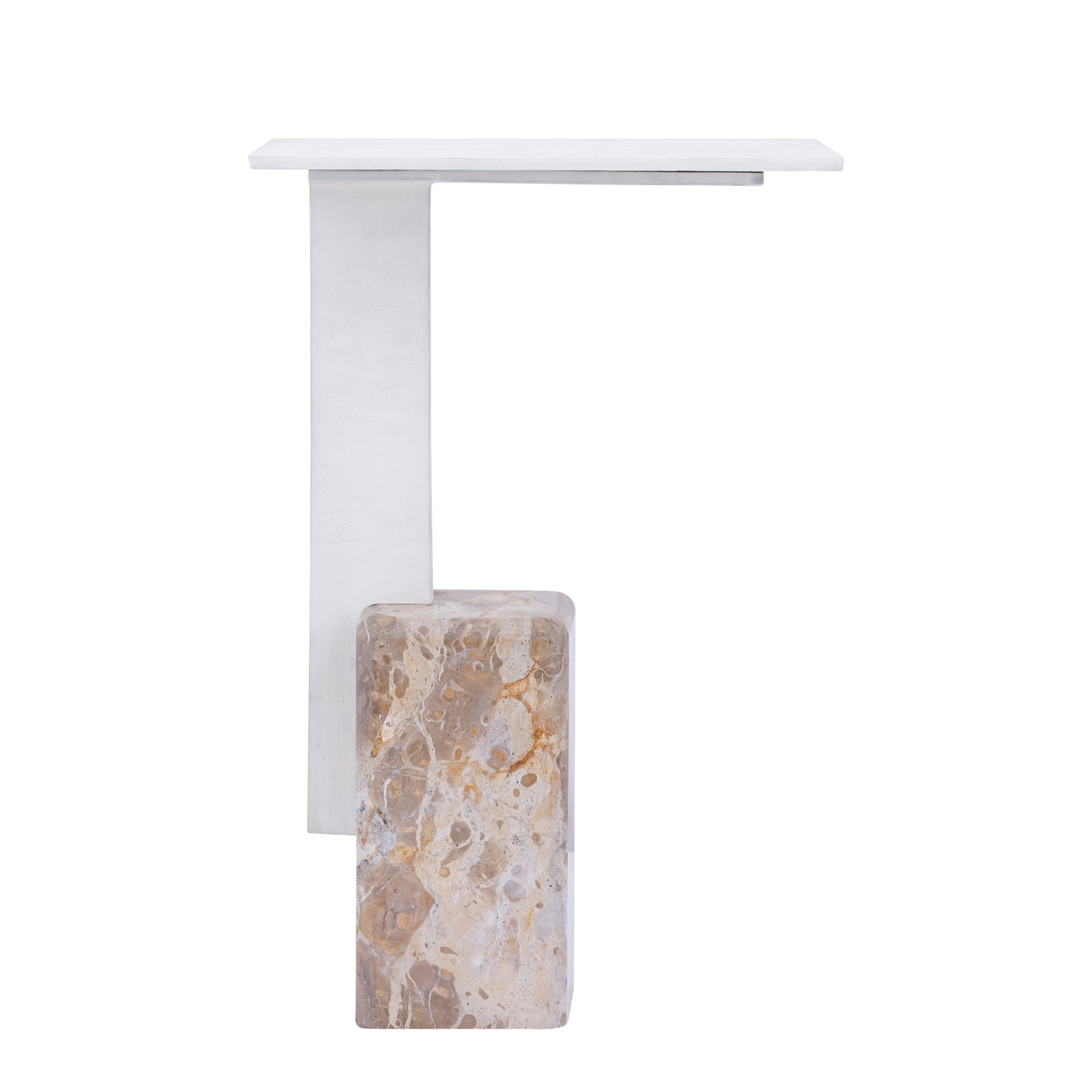 Bijzettafel Ebe Beige Marmer Rechthoekig PTMD