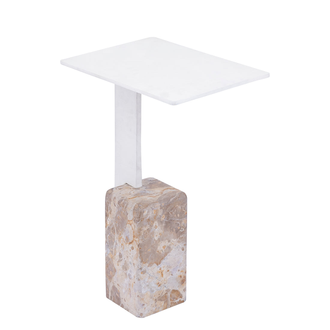 Bijzettafel Ebe Beige Marmer Rechthoekig PTMD