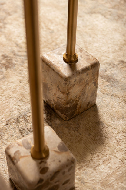 Bijzettafel Ebe Beige Marmer Rond Hoog PTMD