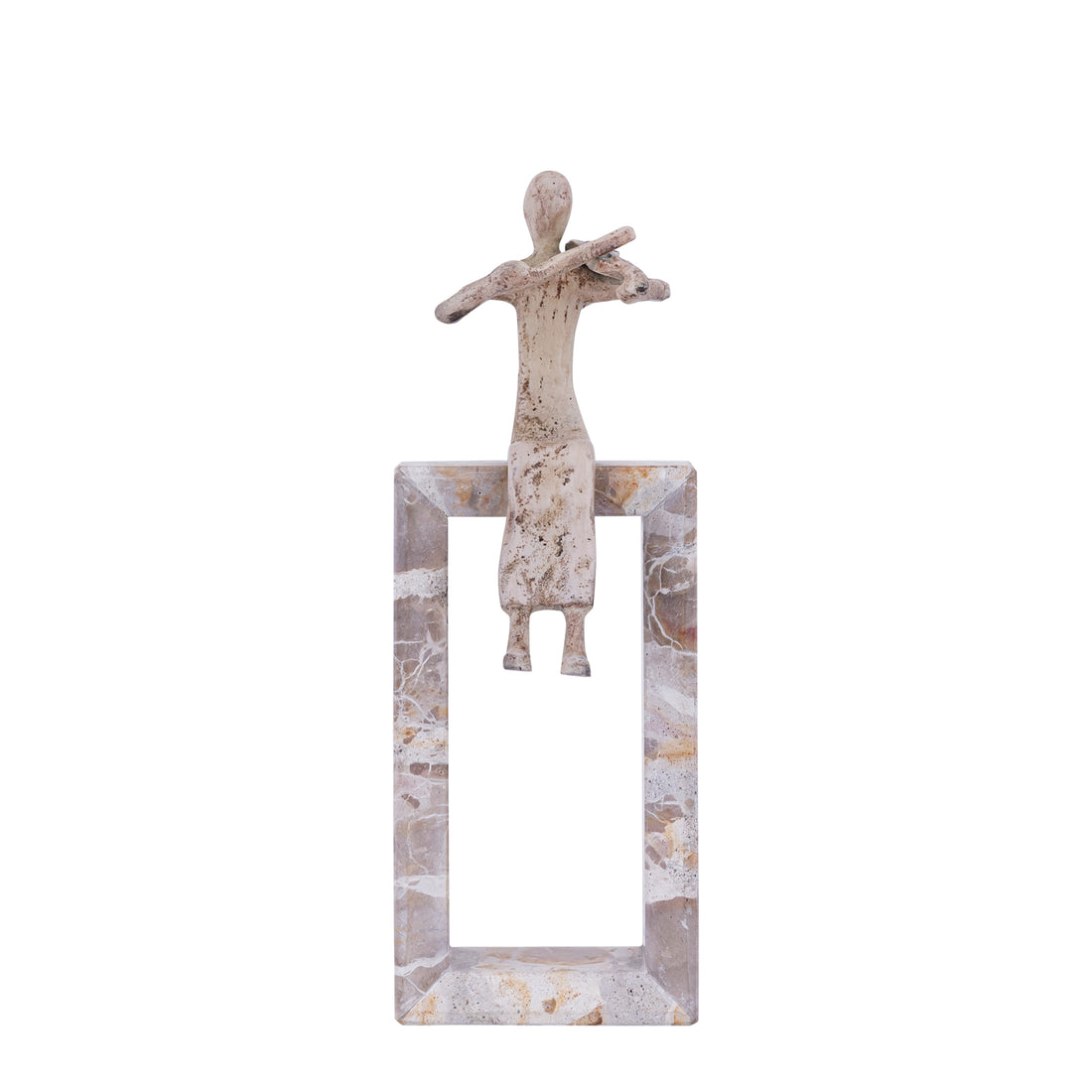 Aleria Beige Casted Alu Violin Lady On Marble Base PTMD