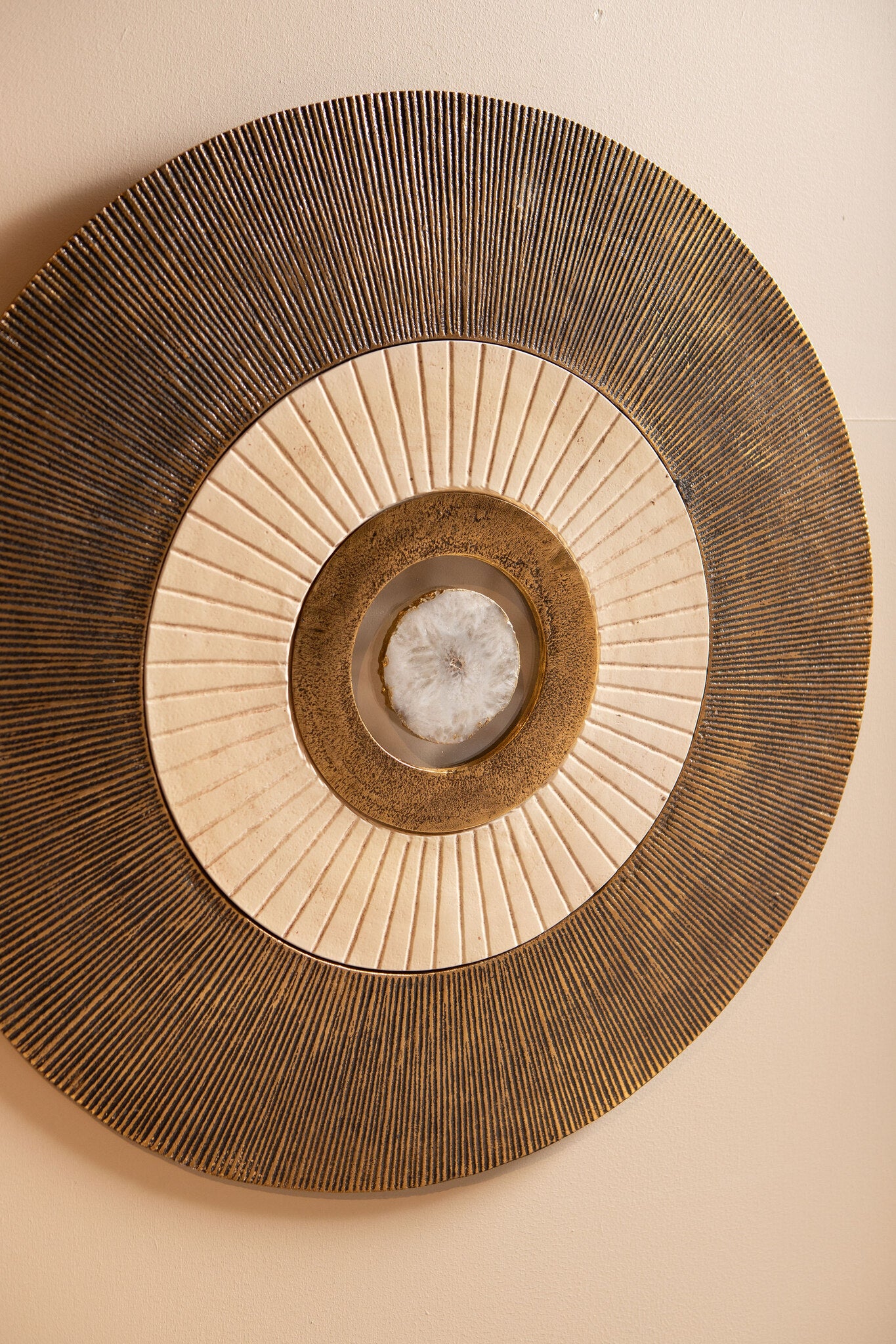 Wandpaneel Jacci Goud Aluminium Center Stone Rond Large PTMD